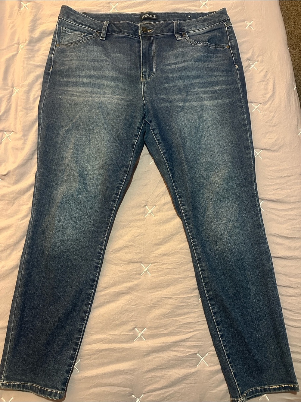 Riviera Blue Classic High-Rise Women's Jeans - Dark Blue